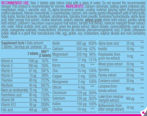 BioTech USA Multivitamin for Women 60 Tabs