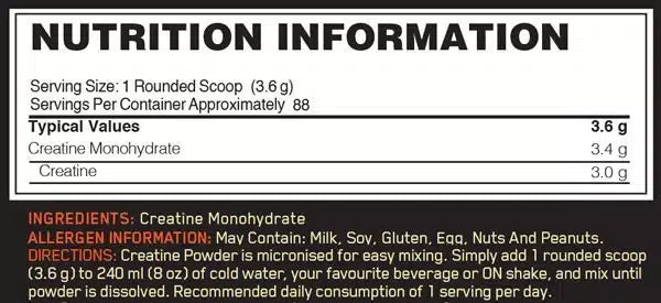 ON - Optimum Nutrition Micronized Creatine Powder (317 gr)