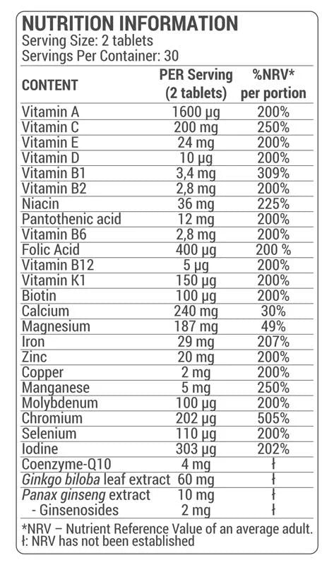 Dorian Yates Nutrition Multivitamin Complex (60 Tabs)
