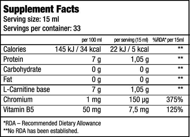 BioTech Usa L-Carnitine + Chrome (500 ml)